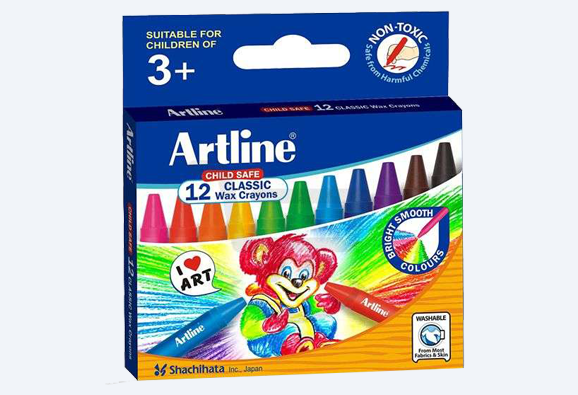 artline india classic wax crayons