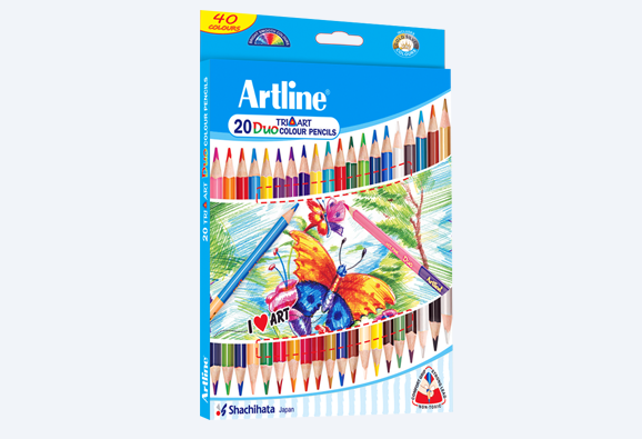 artline india triart duo colour pencils