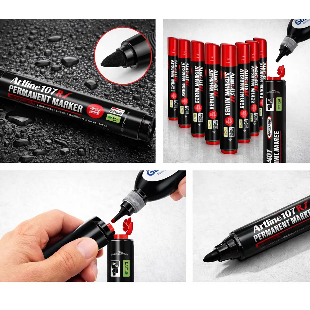 107RI permanent marker jumbo refillable waterproof marker for wood metal plastic carton and glass 107RI permanent marker jumbo refillable waterproof marker for wood metal plastic carton and glass