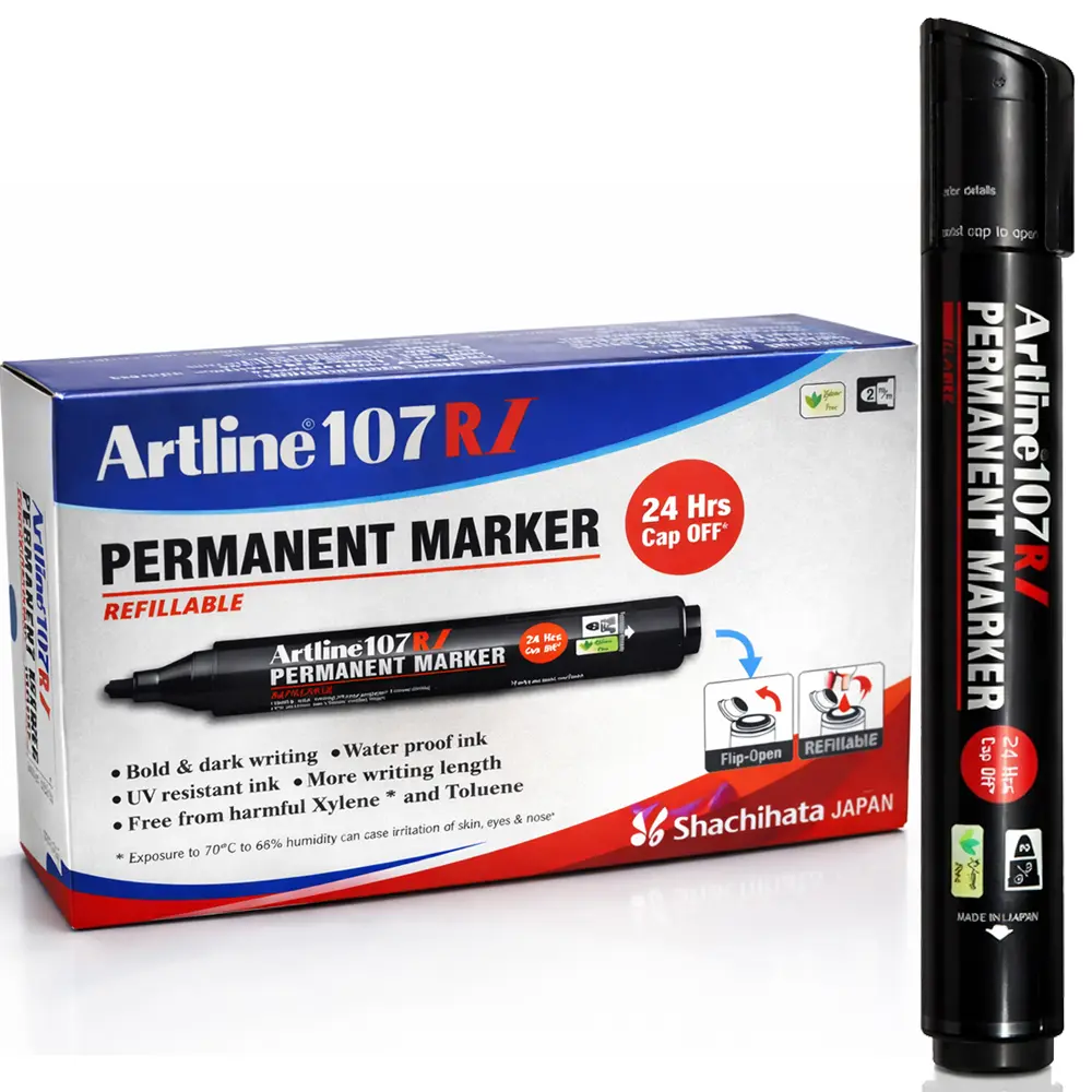 107RI permanent marker jumbo refillable waterproof marker for wood metal plastic carton and glass 107RI permanent marker jumbo refillable waterproof marker for wood metal plastic carton and glass