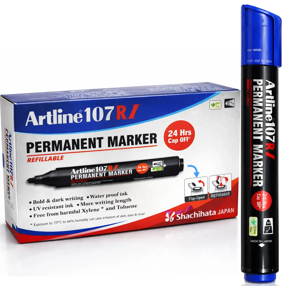 107RI permanent marker jumbo refillable waterproof marker for wood metal plastic carton and glass 107RI permanent marker jumbo refillable waterproof marker for wood metal plastic carton and glass