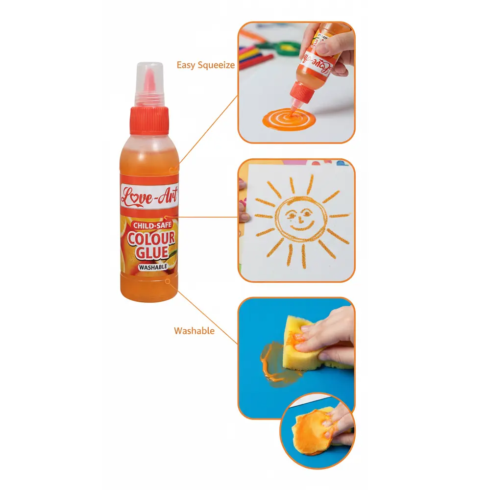 Glue used by kids for school art and craft projects Glue used by kids for school art and craft projects