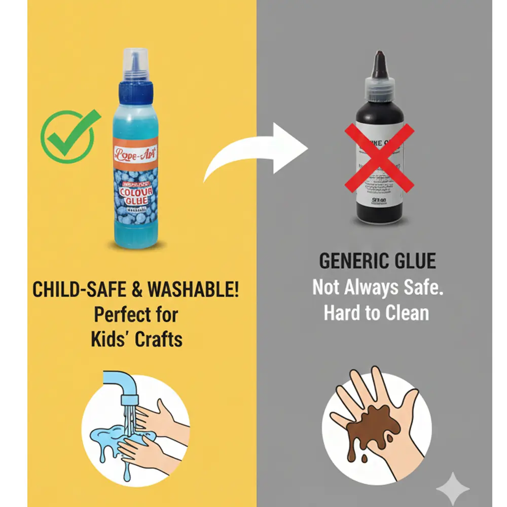 Glue used by kids for school art and craft projects Glue used by kids for school art and craft projects