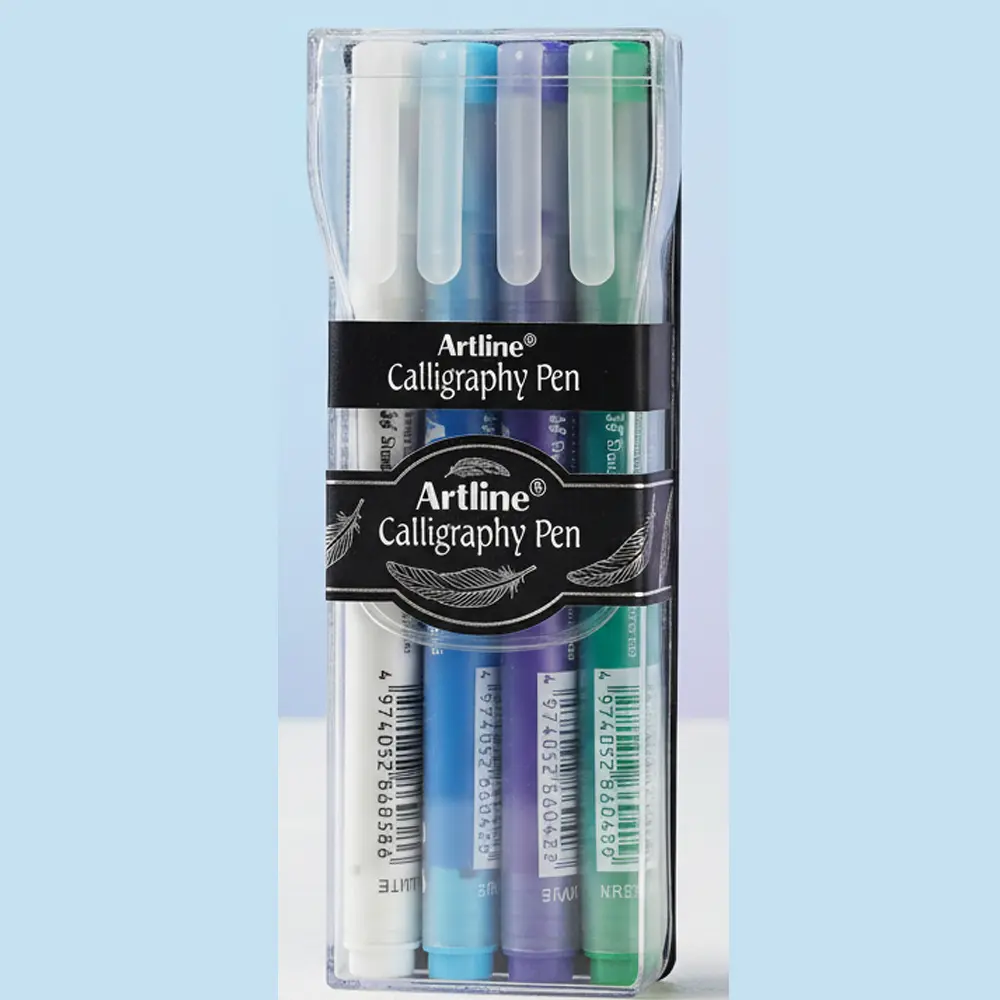 Pastel and metallic calligraphy pen set for smooth lettering and art