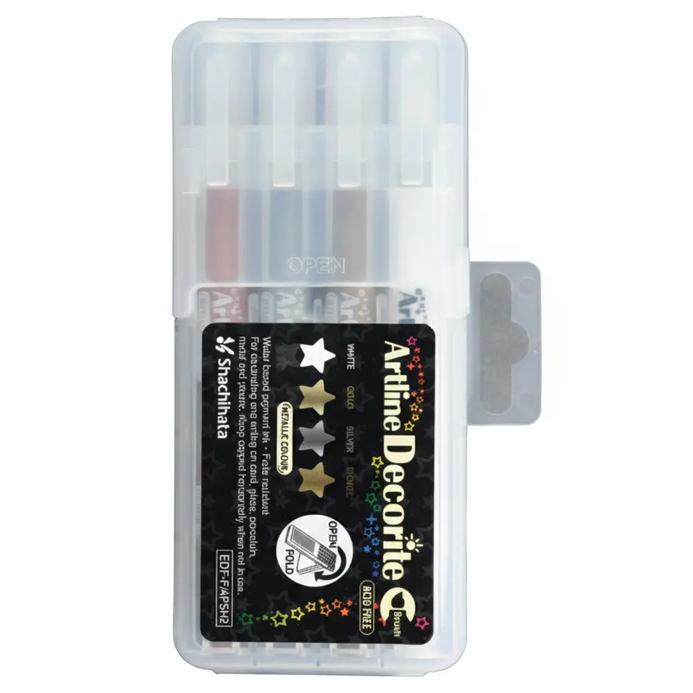 Decorite brush marker with flexible brush tip and water-based pigment ink Decorite brush marker with flexible brush tip and water-based pigment ink