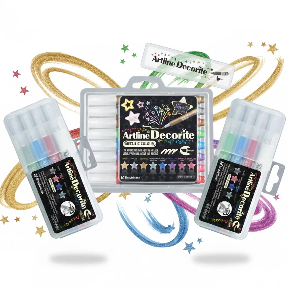 Decorite brush marker with flexible brush tip and water-based pigment ink Decorite brush marker with flexible brush tip and water-based pigment ink