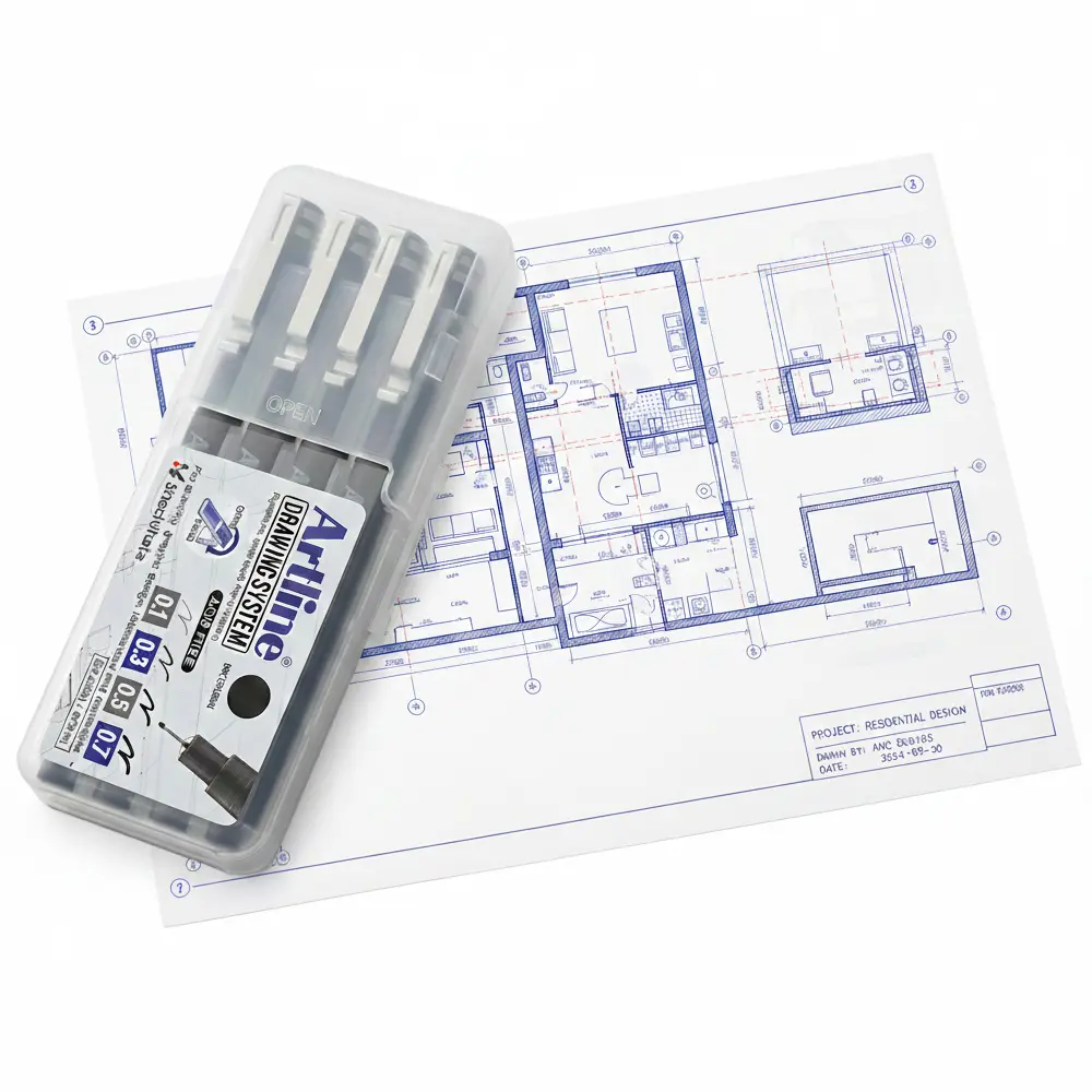 Drawing system pen for architecture and AutoCAD technical drawing Drawing system pen for architecture and AutoCAD technical drawing