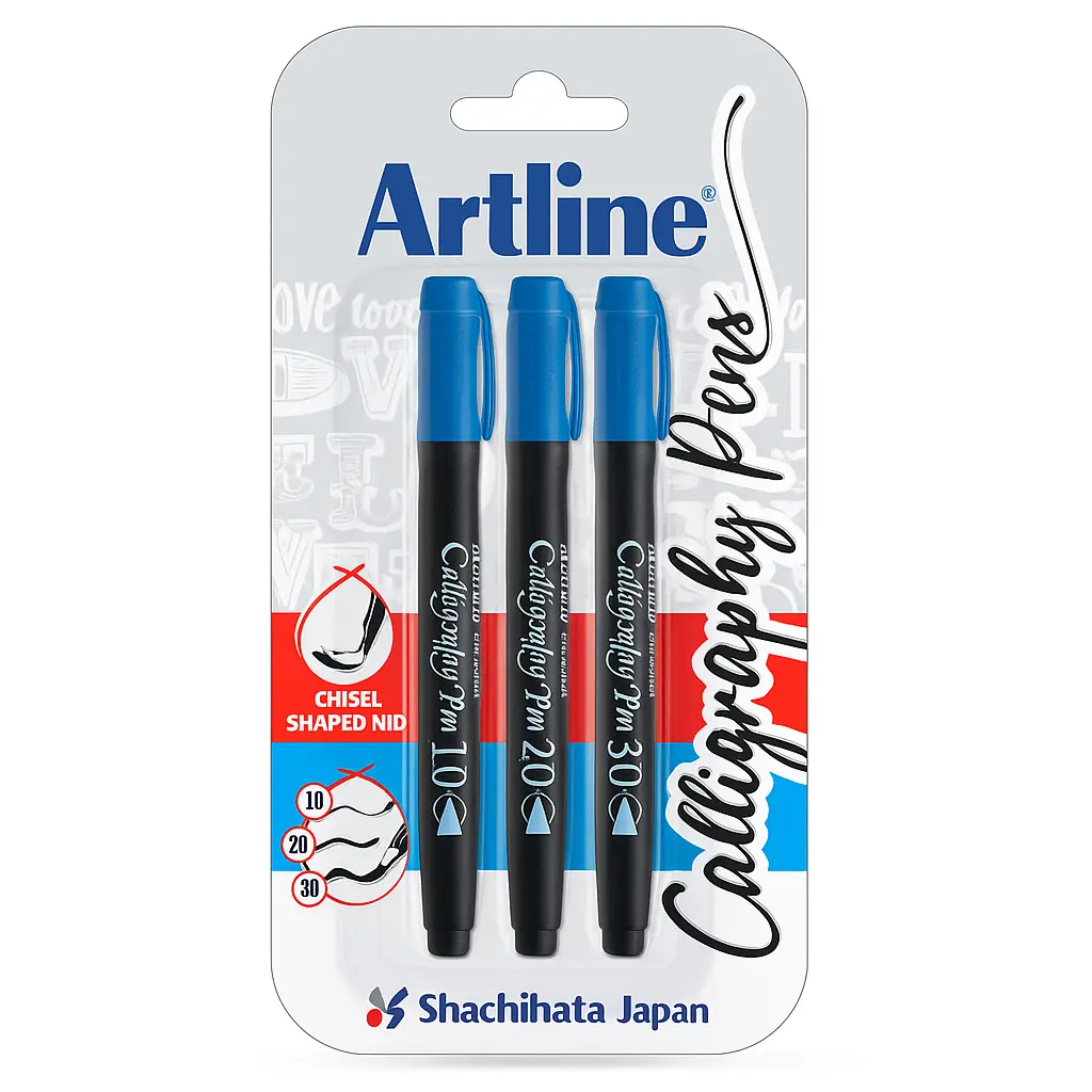 Calligraphy pen with chisel nib for smooth lettering and writing