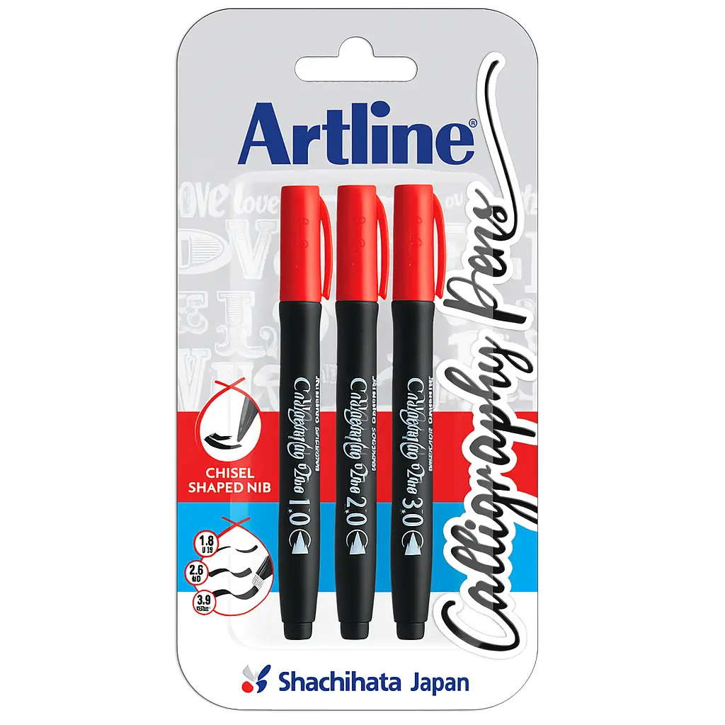 Calligraphy pen with chisel nib for smooth lettering and writing