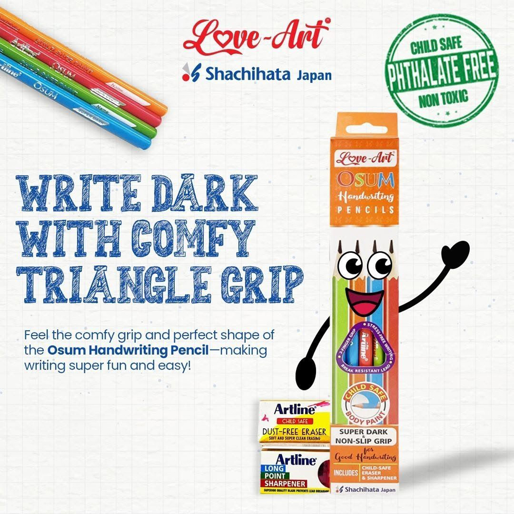 OSUM pencil HB grade – smooth writing for kids