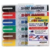 Shirt Marker pens for cotton fabrics – water-based pigment ink, vibrant colours, available in single, twin, and wallet packs for DIY T-shirt designs. Shirt Marker pens for cotton fabrics – water-based pigment ink, vibrant colours, available in single, twin, and wallet packs for DIY T-shirt designs.