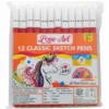 Pack of 12 red sketch pen set for charts, marking and creative work