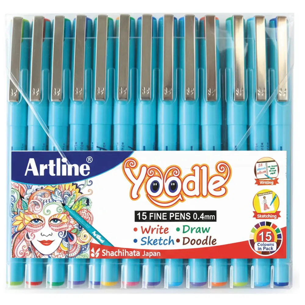 Yoodle fine pens 0.4mm in 25 vibrant colours Yoodle fine pens 0.4mm in 25 vibrant colours