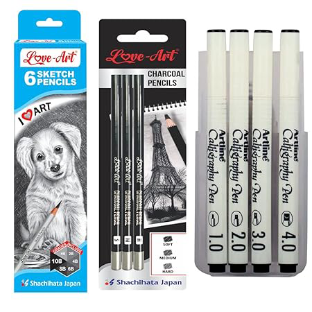 artline charcoal pencil pack