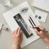 Premium charcoal pencil set with super soft, medium, hard and white grades