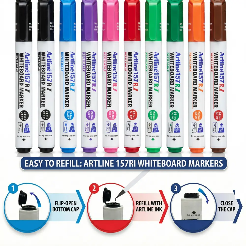 EK-157RI whiteboard marker jumbo refillable with bullet tip for home and office use EK-157RI whiteboard marker jumbo refillable with bullet tip for home and office use