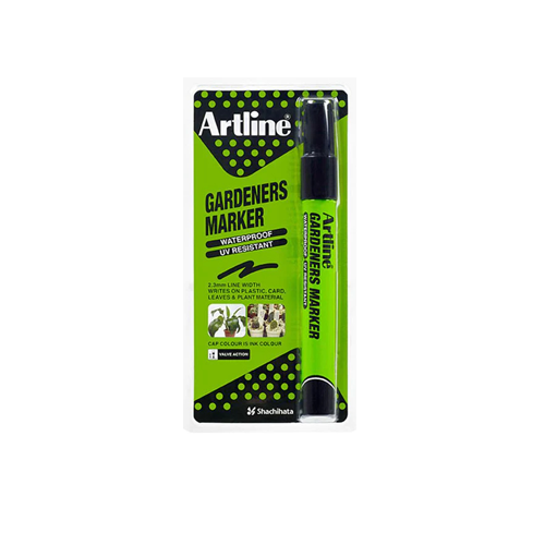 Gardeners Marker Black | Writes on Plastic, Card, Leaves, & Plant Material | Permanent Marking
