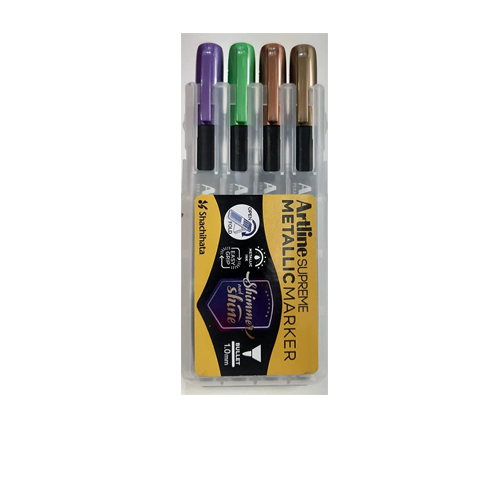 Supreme Metallic Permanent Marker Plastic Case (Mount Gold/Mount Bronze/Mount Green/Mount Purple) | Ideal for decorating and writing on plastic, glass and other surfaces
