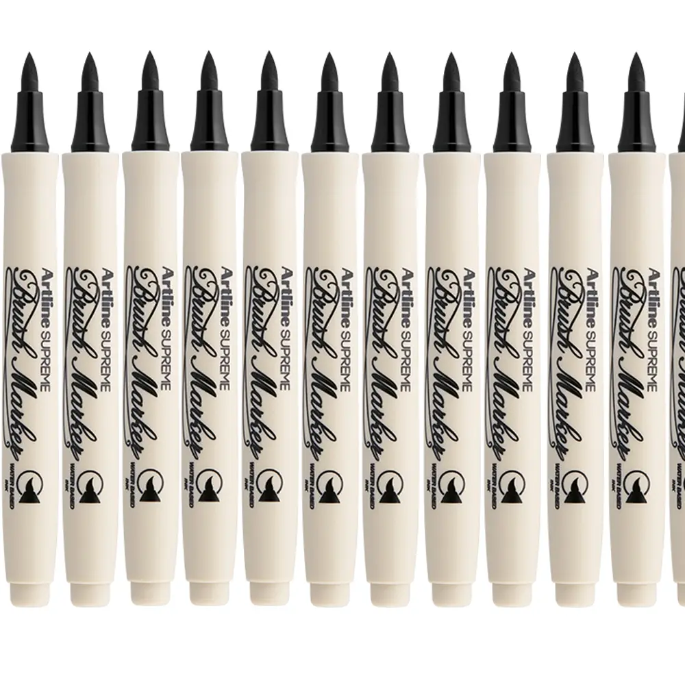 Brush marker with soft flexible tip for calligraphy, drawing and art work Brush marker with soft flexible tip for calligraphy, drawing and art work