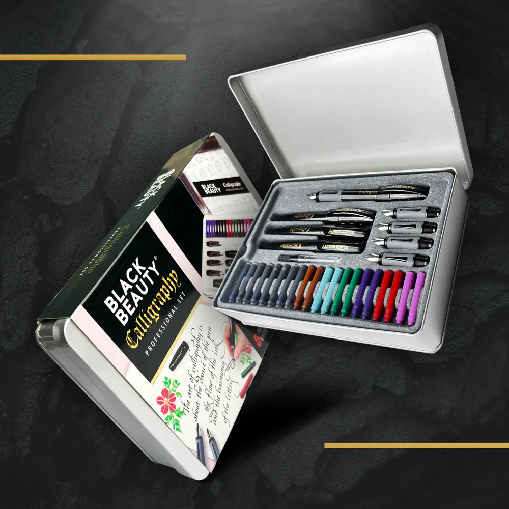Five stainless steel nib sizes 0.7mm to 2.5mm with ink converter Five stainless steel nib sizes 0.7mm to 2.5mm with ink converter
