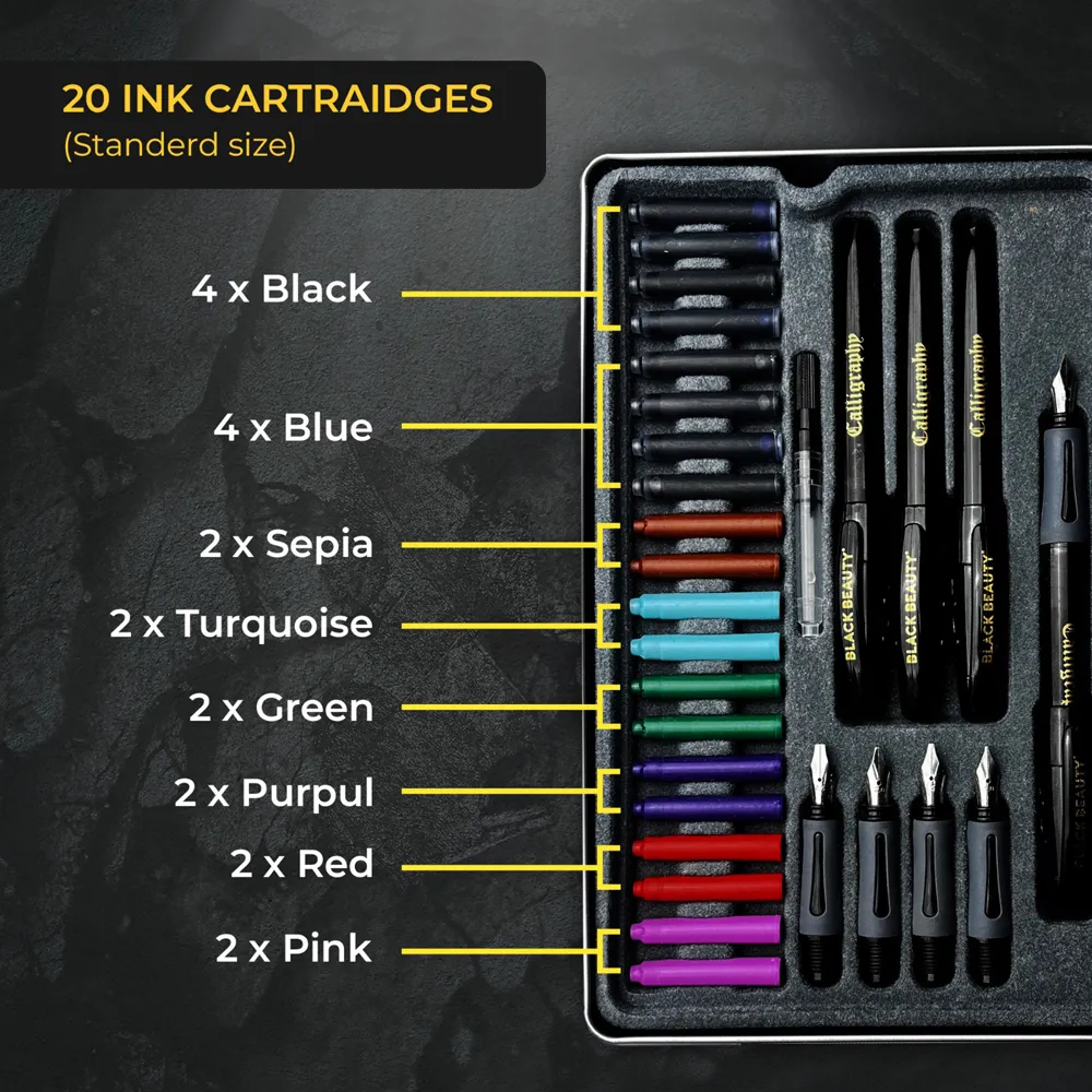 Eight ink cartridge colours blue black red green sepia purple pink turquoise Eight ink cartridge colours blue black red green sepia purple pink turquoise