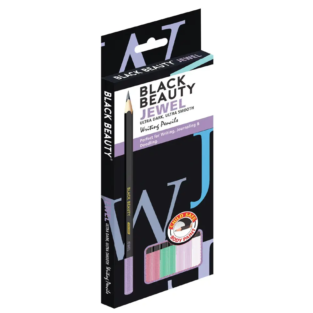 Black Beauty Bling Series Jewel writing pencil for smooth handwriting, pack of 10 pencils Black Beauty Bling Series Jewel writing pencil for smooth handwriting, pack of 10 pencils