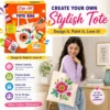 Natural cotton canvas tote bag included in Love-Art DIY painting kit Natural cotton canvas tote bag included in Love-Art DIY painting kit