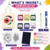 6 assorted acrylic colours (15ml each) included in Love-Art tote bag painting kit 6 assorted acrylic colours (15ml each) included in Love-Art tote bag painting kit