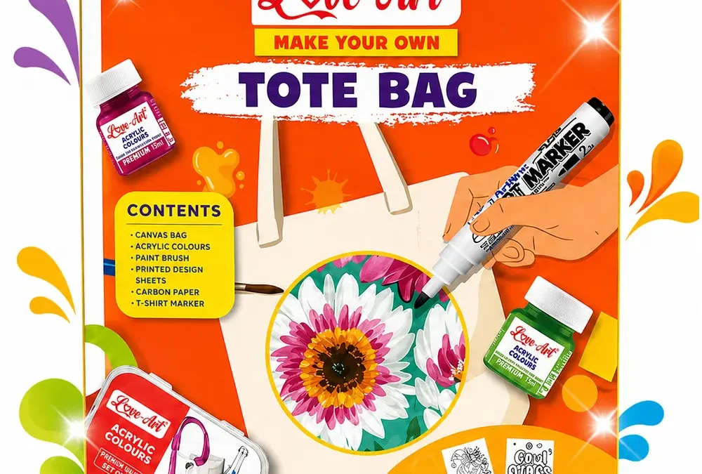 DIY Tote Bag Painting Kit Ideas for Beginners, Kids and Adults