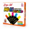 Highlighter-Front-Pack-of-10-final Love-Art Hi-Li Super Fluoro Highlighter 10 shades single color pack front view arranged in vibrant fluorescent colors